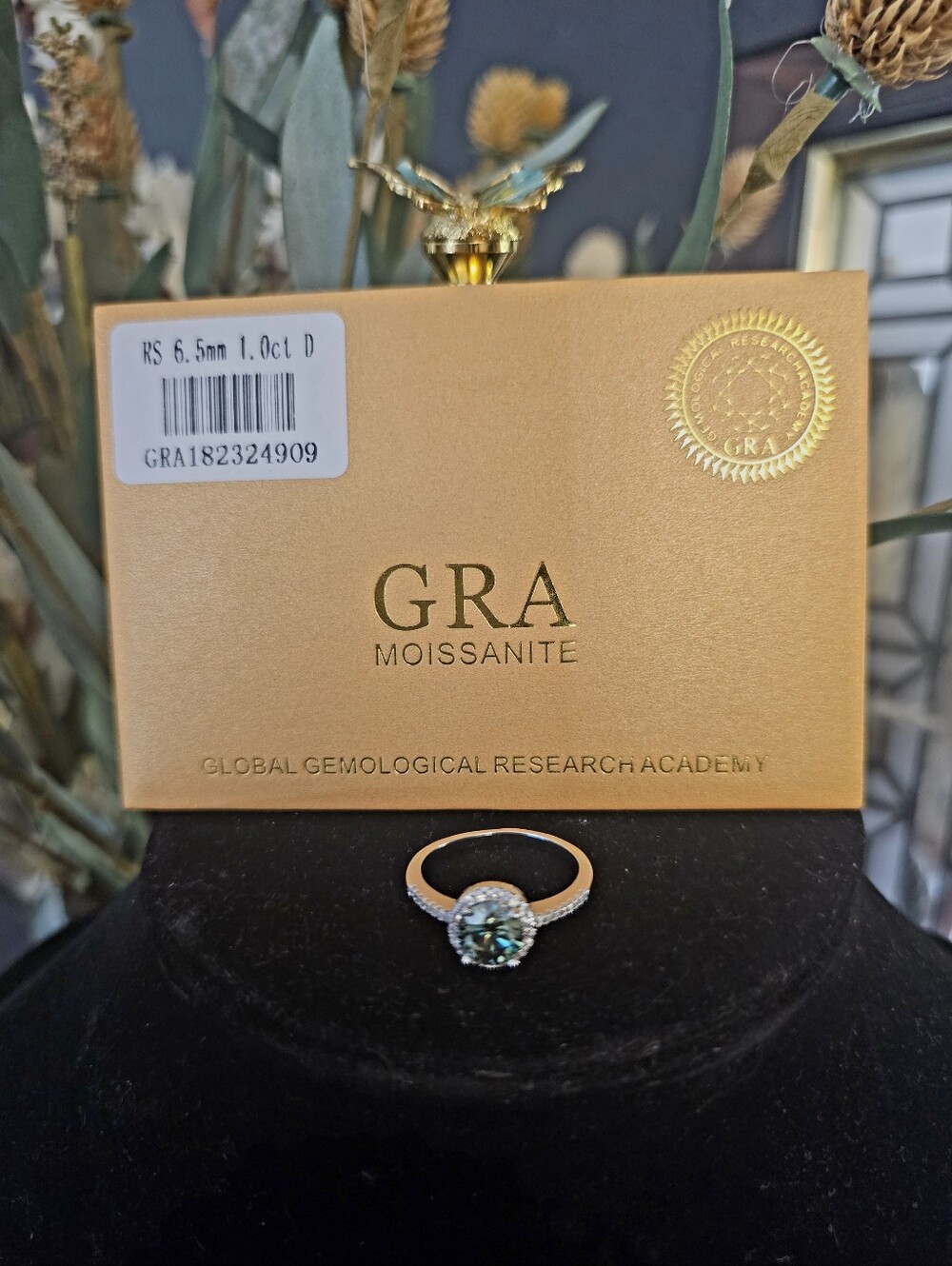 Moissanite Colored Ring with GRA